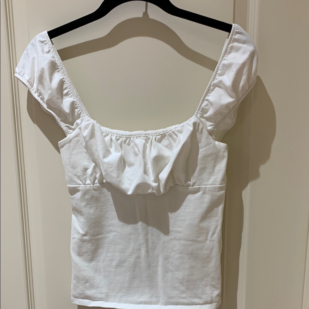 White Ruffled Women's Top